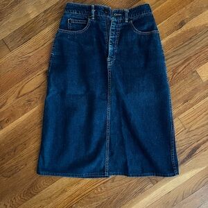 Calvin Klein  Blue Denim Midi Skirt
